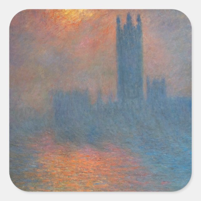 Claude Monet - Houses of Parliament London Square Sticker (Front)