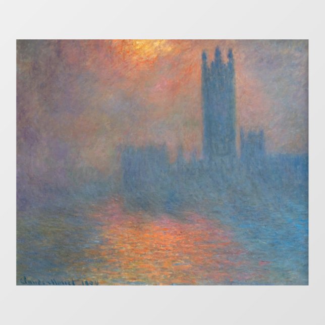 Claude Monet - Houses of Parliament London Window Cling (Sheet)