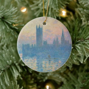 Claude Monet Houses of Parliament Sunset Ceramic Tree Decoration