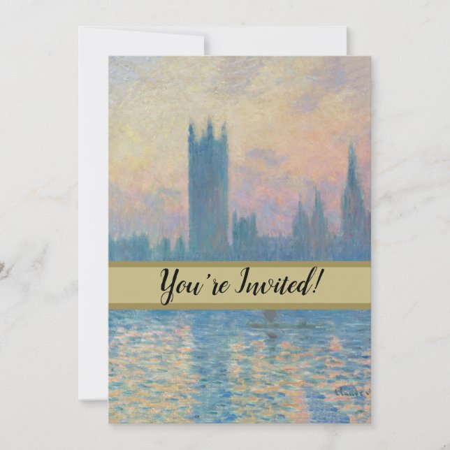Claude Monet Houses of Parliament Sunset Invitation (Front)