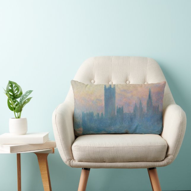 Claude Monet Houses of Parliament Sunset Lumbar Cushion (Chair)