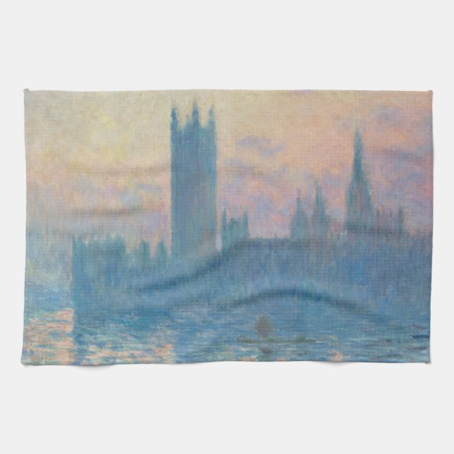 Claude Monet Houses of Parliament Sunset Tea Towel (Horizontal)