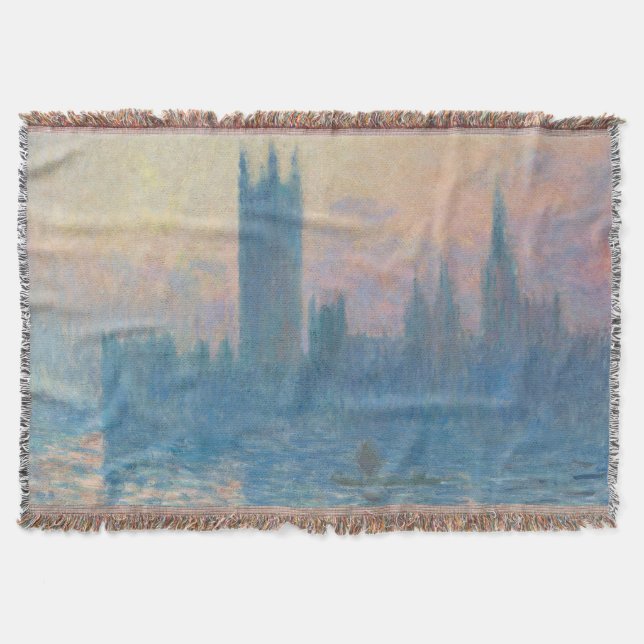 Claude Monet Houses of Parliament Sunset Throw Blanket (Front)