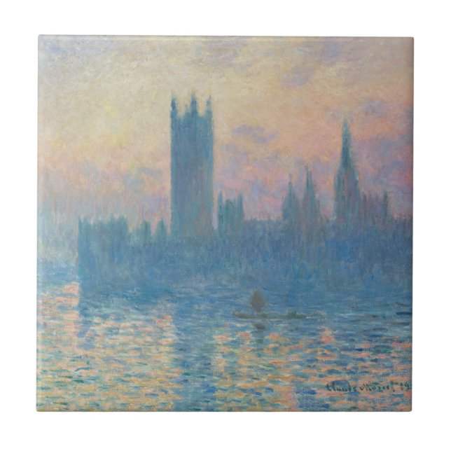 Claude Monet Houses of Parliament Sunset Tile (Front)