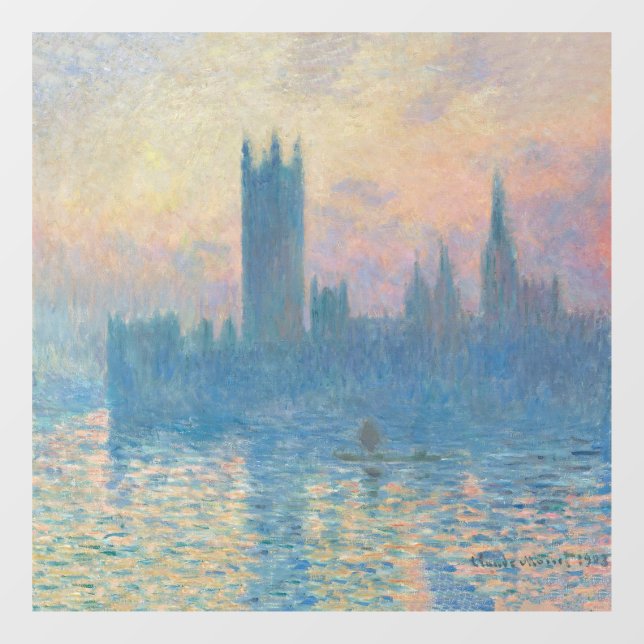Claude Monet Houses of Parliament Sunset Window Cling (Sheet)