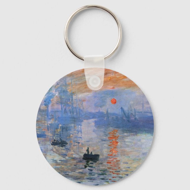 Claude Monet Impression Sunrise Classic Painting Key Ring (Front)