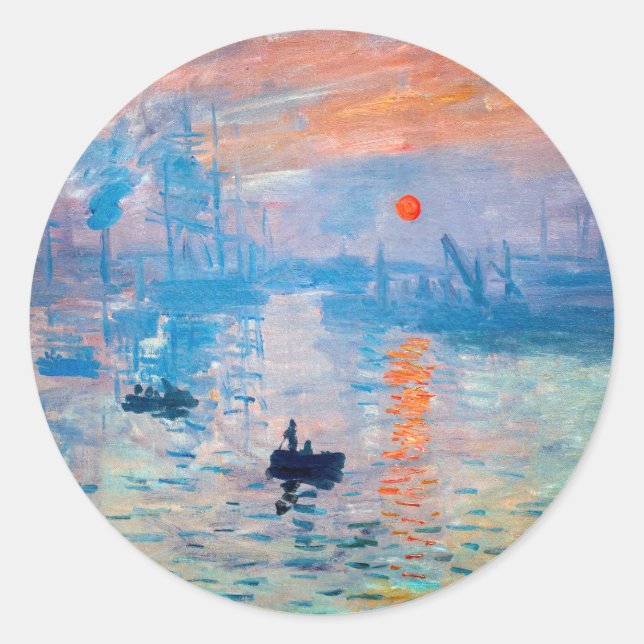 Claude Monet - Impression, Sunrise Classic Round Sticker (Front)