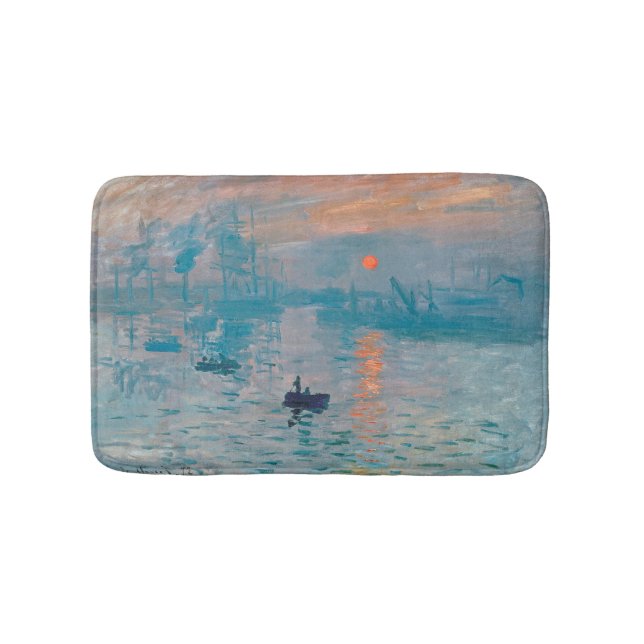 Claude Monet Impression Sunrise French Bath Mat (Front)