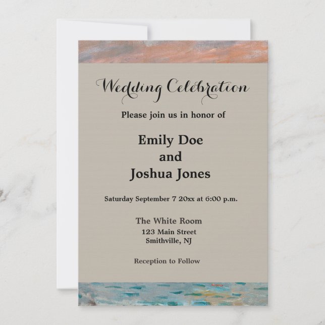 Claude Monet Impression Sunrise French Invitation (Front)