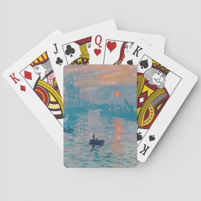 Claude Monet Impression Sunrise French Playing Cards (Back)