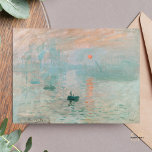 Claude Monet Impression Sunrise Painting Art Print Postcard<br><div class="desc">Claude Monet's "Impression, Sunrise" is a groundbreaking and influential artwork that gave rise to the term "Impressionism." Painted in 1872, the painting depicts the port of Le Havre at sunrise, capturing the hazy atmosphere, vibrant colours, and loose brushwork that characterise the Impressionist movement, and reflecting Monet's fascination with capturing the...</div>