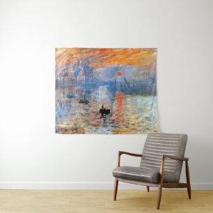 Claude Monet Impression Sunrise Poster Canvas Prin Tapestry