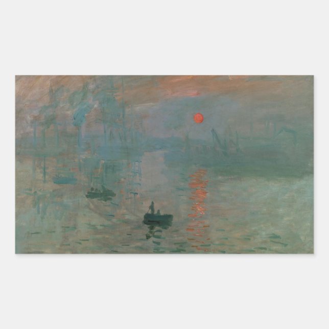 Claude Monet - Impression, Sunrise Rectangular Sticker (Front)