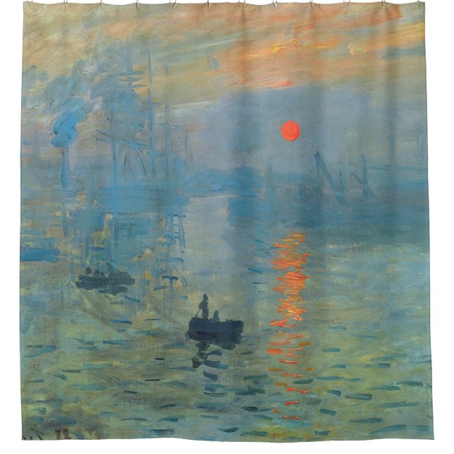 Claude Monet Impression Sunrise Shower Curtain (Front)