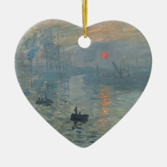 Claude Monet Impression Sunrise Soleil Levant Ceramic Tree Decoration (Front)
