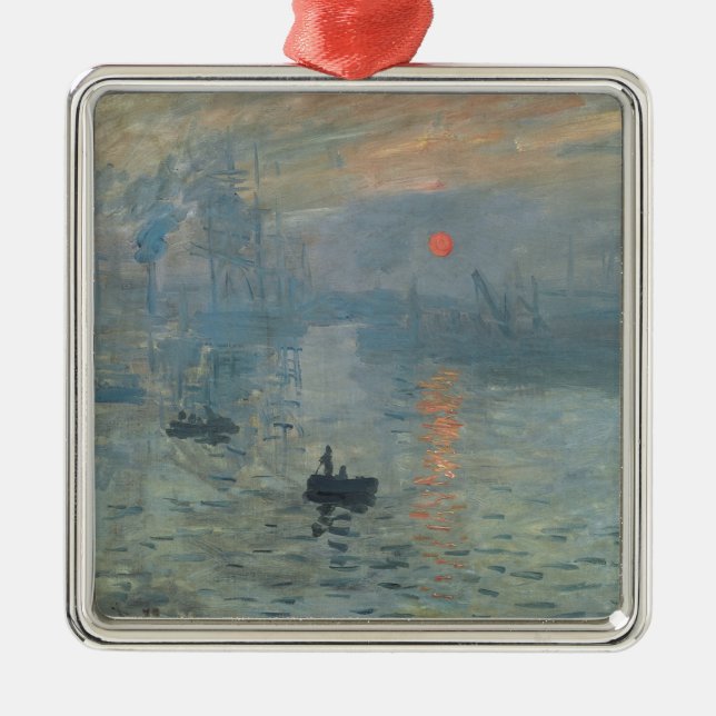 Claude Monet Impression Sunrise Soleil Levant Metal Tree Decoration (Front)