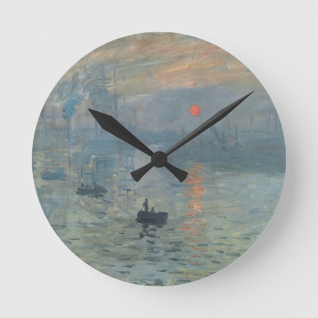 Claude Monet Impression Sunrise Soleil Levant Round Clock (Front)