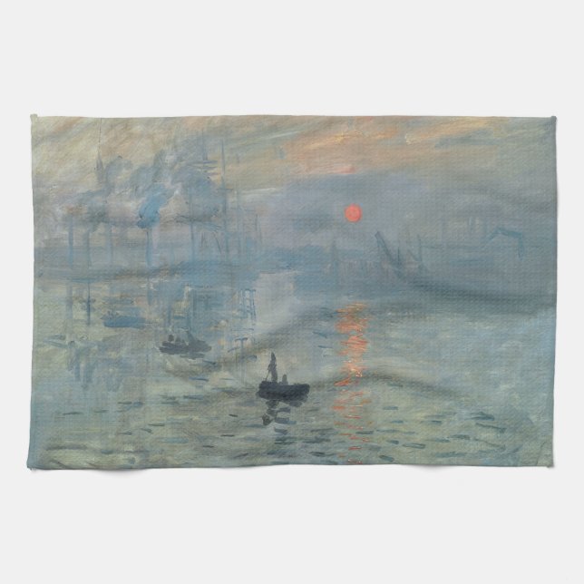 Claude Monet Impression Sunrise Soleil Levant Tea Towel (Horizontal)