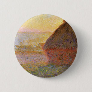 Claude Monet Impressionist Painting Graystaks I 6 Cm Round Badge