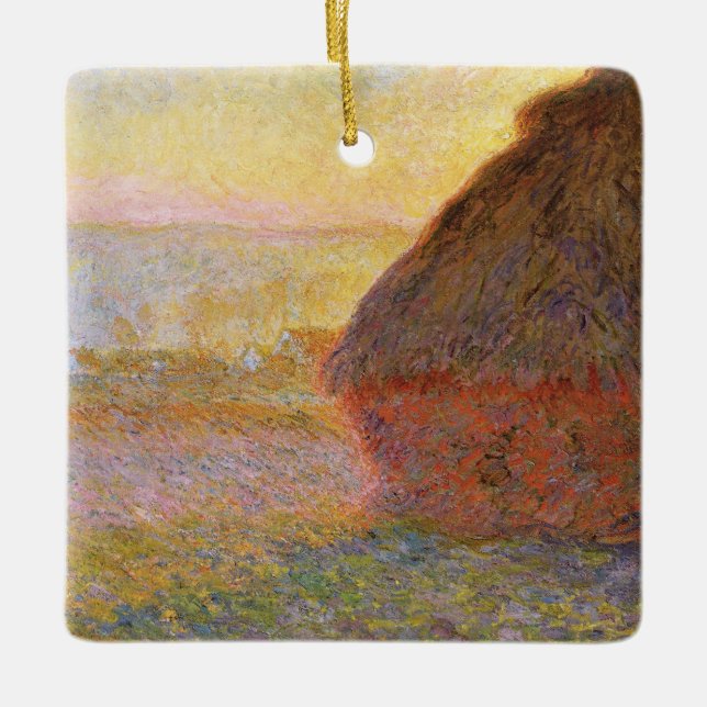 Claude Monet Impressionist Painting Graystaks I Ceramic Ornament (Front)