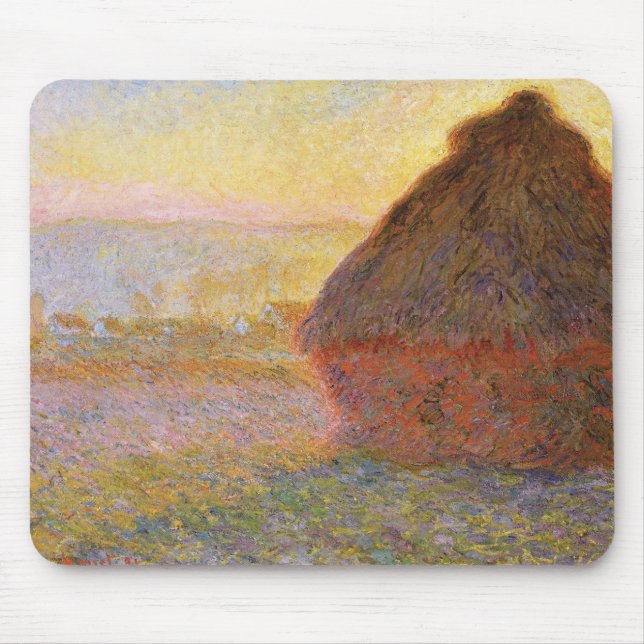 Claude Monet Impressionist Painting Graystaks I Mouse Mat (Front)