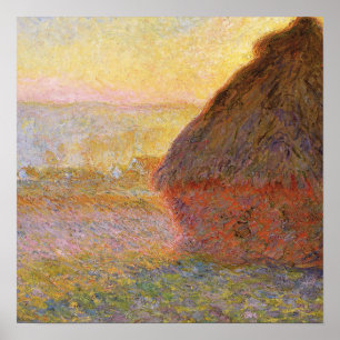 Claude Monet Impressionist Painting Graystaks I Poster