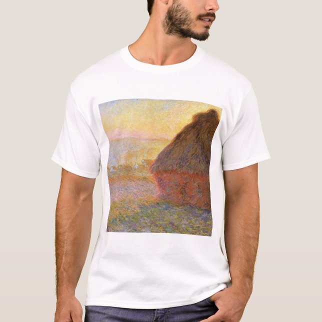 Claude Monet Impressionist Painting Graystaks I T-Shirt (Front)