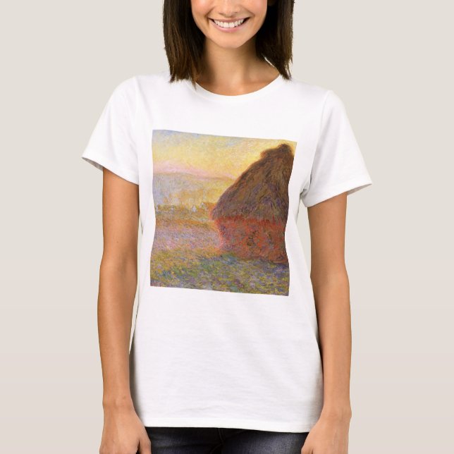 Claude Monet Impressionist Painting Graystaks I T-Shirt (Front)