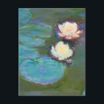 Claude Monet Impressionist Water Lillies Nympheas Holiday Postcard<br><div class="desc">Impressionist Landscape Painting by Claude Monet - Classic Masterpieces - Claude Monet's Nature Painting Series - Claude Monet Impressionist Water Lillies Nympheas Painting</div>