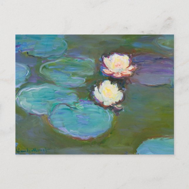 Claude Monet Impressionist Water Lillies Nympheas Postcard (Front)