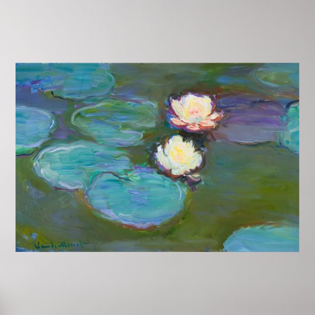 Claude Monet Impressionist Water Lillies Nympheas Poster (Front)