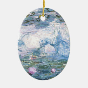 Claude Monet Impressionist Water Lillies Painting Ceramic Tree Decoration