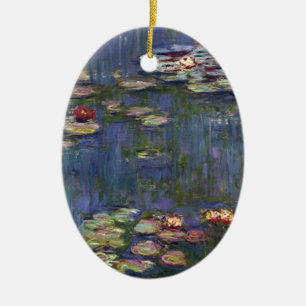 Claude Monet Impressionist Water Lillies Painting Ceramic Tree Decoration