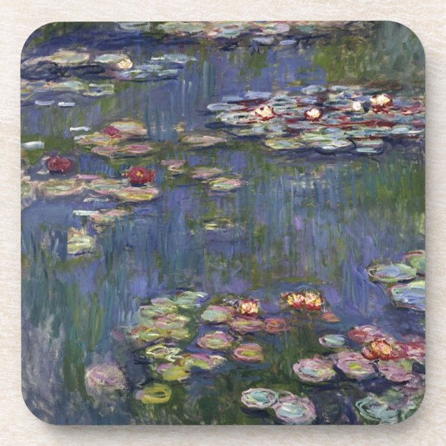 Claude Monet Impressionist Water Lillies Painting Coaster (Front)