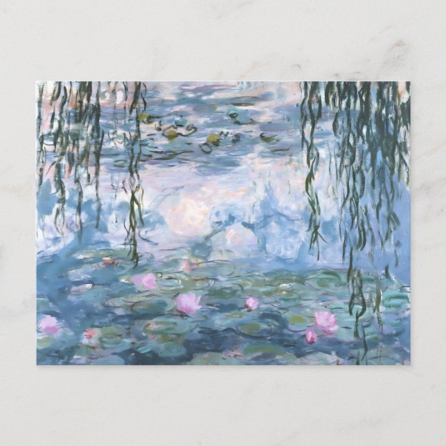 Claude Monet Impressionist Water Lillies Painting Holiday Postcard (Front)