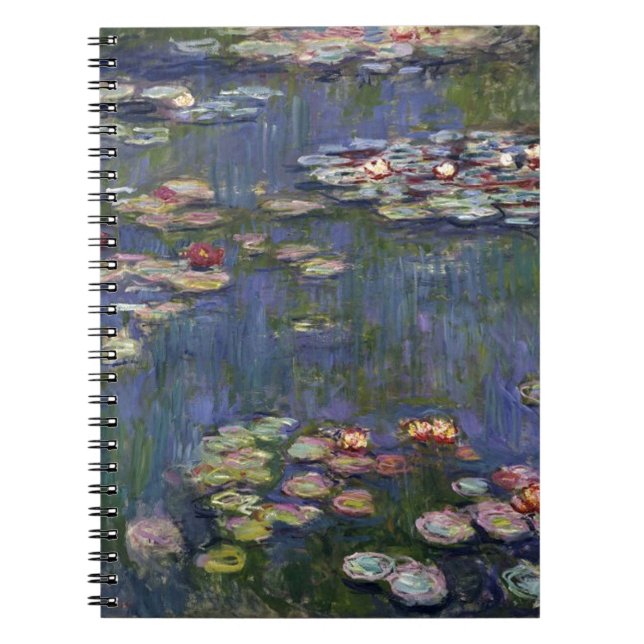 Claude Monet Impressionist Water Lillies Painting Notebook (Front)