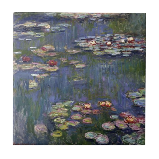 Claude Monet Impressionist Water Lillies Painting Tile (Front)