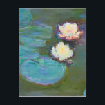 Claude Monet Impressionist Water Lillies Postcard<br><div class="desc">Impressionist Landscape Painting by Claude Monet - Classic Masterpieces - Claude Monet's Nature Painting Series - Claude Monet Impressionist Water Lillies Nympheas Painting</div>