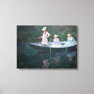 Claude Monet - In the Norvegienne Boat at Giverny Canvas Print
