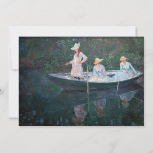 Claude Monet - In the Norvegienne Boat at Giverny Invitation