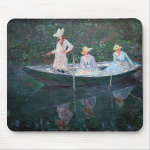 Claude Monet - In the Norvegienne Boat at Giverny Mouse Mat
