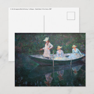 Claude Monet - In the Norvegienne Boat at Giverny Postcard