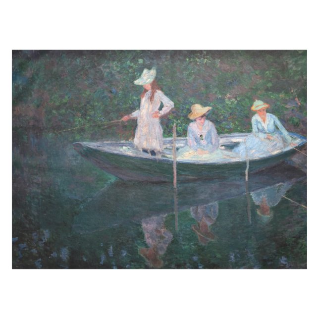 Claude Monet - In the Norvegienne Boat at Giverny Tablecloth (Front (Horizontal))