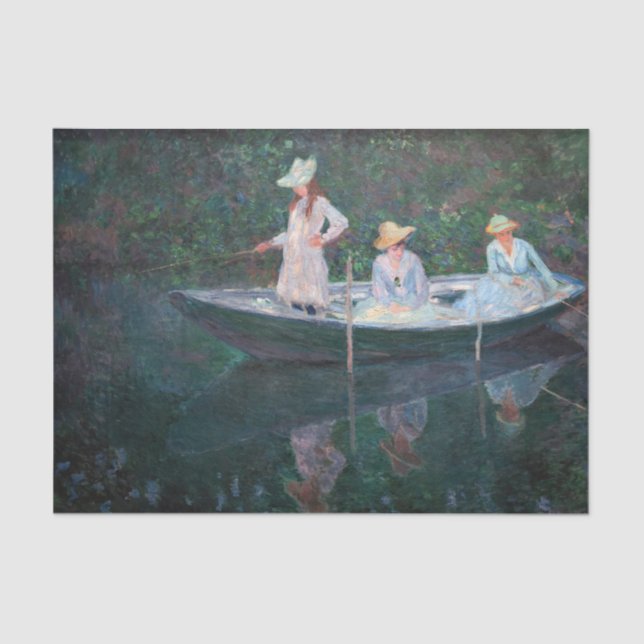 Claude Monet - In the Norvegienne Boat at Giverny Tissue Paper (Front)