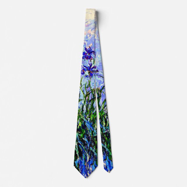 Claude Monet: Irises, beautiful floral painting Tie (Front)