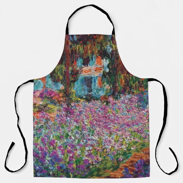 Claude Monet - Irises in Monet's Garden Fine Art Apron (Front)