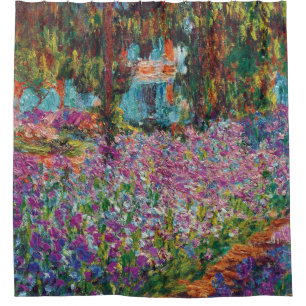 Claude Monet - Irises in Monet's Garden Fine Art Shower Curtain