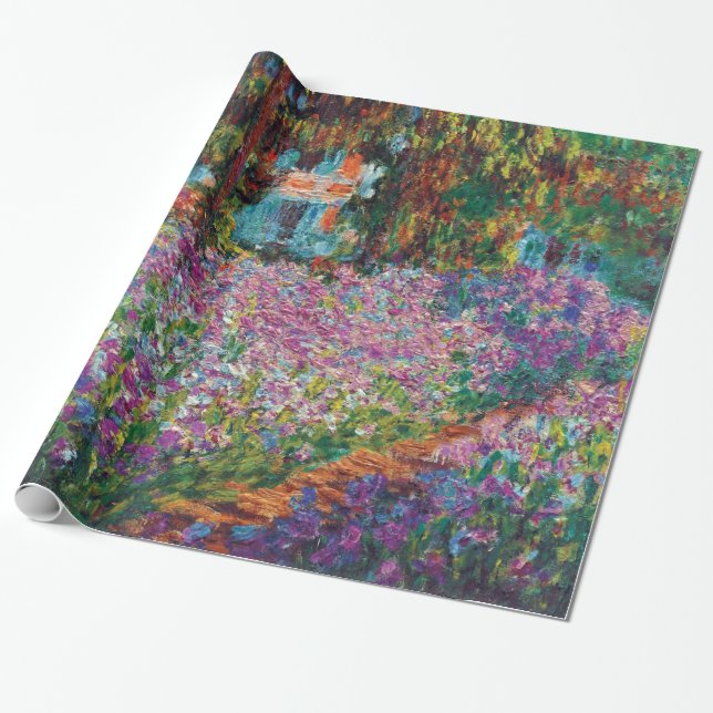 Claude Monet - Irises in Monet's Garden Fine Art Wrapping Paper (Unrolled)