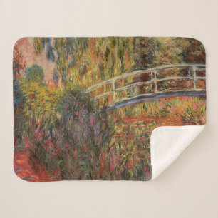 Claude Monet Japanese Bridge Giverny Art Sherpa Blanket