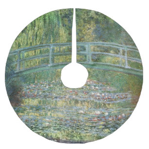 Claude Monet Japanese Bridge Water Lily Art Brushed Polyester Tree Skirt